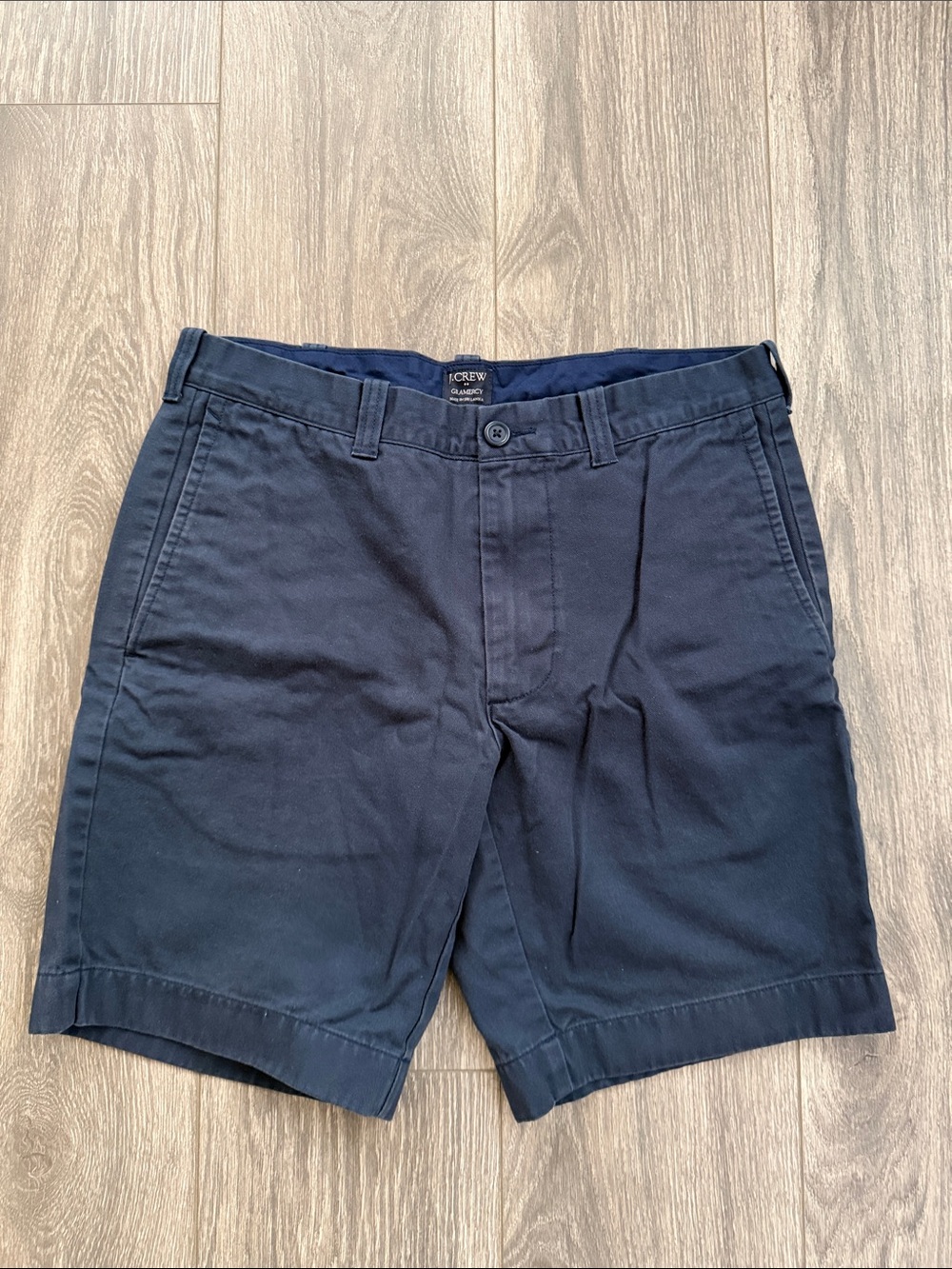 J. Crew Navy Flat-Front 100% Cotton Chino Shorts - Size 31